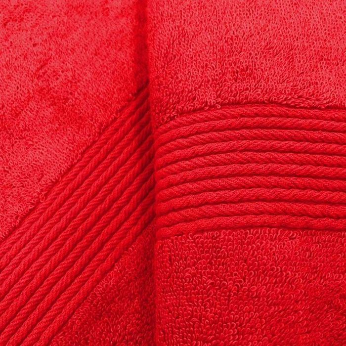 Lot de 2 Serviettes de Bain - Do[n2167] - Rouge Rubis - Qualité Supérieure - 100% Coton - 600g