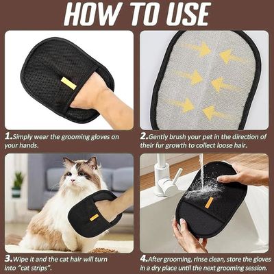 Gant Anti-poils Pour Animaux Fhintory – Gant Statique à Cinq Doigts, Réutilisable, Pour Poils De Chat Et Chien Sur Canapé, Meubles, Vêtements
