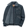 Veste Polaire Homme Hiver ARtray Soldats Veste En Jean Décontractée à Manches Longues Pour Homme Automne Hiver Veste Polaire En Tricot Pour Homme, Bleu, L Veste Décontractée Homme Militaire