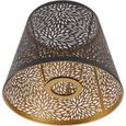 Omabeta abat-jour tambour Abat-jour en métal E26 E27 style arbre forestier ajouré en fer décoratif avec motif doré deco seul-0