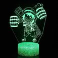 Enfant 3D colorée LED télécommande tactile cadeau de Noël créatif lampe de table 7 Couleurs - Les dessins animés #17-0