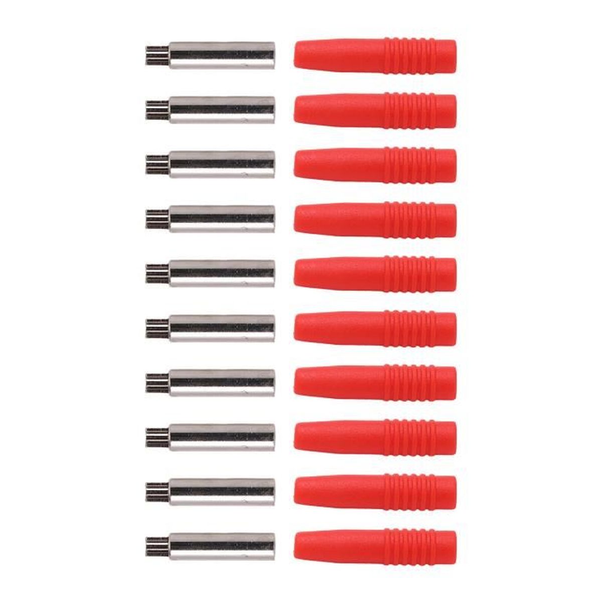 Lot De 5 Fiches Banane étanches 10A - 2 Mm, Laiton Nickelé, Pour Prise De Panneau à Ressort, Rouge/noir/vert/jaune