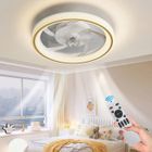 PRUMYA Ventilateur Plafonnier LED 48cm, 3 Couleurs Dimmable Ventilateur Plafond Silencieux avec 7 Feuilles, 6 Vitesses