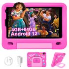 OUZRS Tablette Tactile - 8.0 Pouces - Android 12 GMS - 4Go RAM - 128Go ROM - Rose