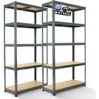 AREBOS Étagère Charge Lourde | 2 pièces | Robuste Étagère de Stockage | 875kg | 180x90x30 cm | 5 étagères