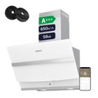 CIARRA Hotte Inclinée 60cm Wi-Fi Connecté Booster 4 Vitesses 650 m3/h Classe A+++ Hotte Touche Tactile Blanc