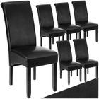 Chaises - TECTAKE - Lot de 6 fauteuils de salle à manger aspect cuir avec revêtement synthétique et forme ergonomique - Noir