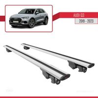 Pour Audi Q3 2019-2023 HOOK Barres de Toit Railing Porte-Bagages de voiture Avec verrouillable Alu Gris