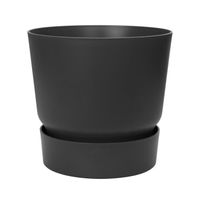 ELHO Greenville Pot de fleurs rond 47 - Noir - Ø 47 x H 44 cm - extérieur - 100% recyclé