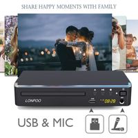 LONPOO LP-099 Compact Lecteur DVD pour TV - Lecteur CD DVD avec Port HDMI/RCA,Entrée USB,MIC Sortie,Multi-région 1~6