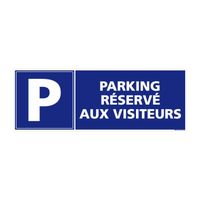 Panneau Parking Réservé VisiteursPlastique PVC 1,5 mm210 x 75 mm 210 x 75 mm Plastique PVC 1,5 Mm