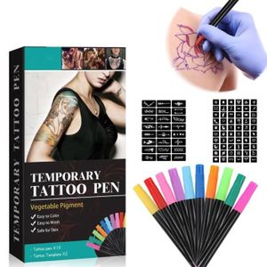 Acheter Kit de tatouage pour mât, stylo de tatouage avec 2 batteries sans  fil, alimentation électrique, prise RCA, aiguilles de tatouage avec boîte