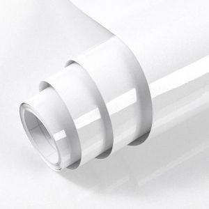 PAPIER PEINT Papier Adhesif Pour Meuble Blanc Brillant 40Cmx10M