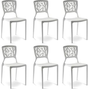 CHAISE Lot de 6 chaises blanches - Verdi - DESIGNETSAMAIS