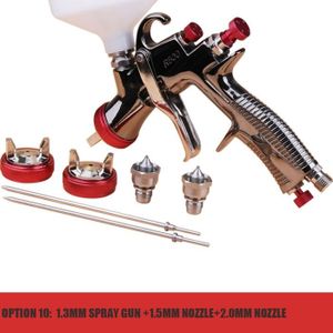 Pistolet à Peinture à Alimentation par Gravité avec 3 Buses 0,3mm 0,5mm 0,8mm Outil de Réparation des Meubles la Laque de Camion Voiture Tatouage Pistolet à Pulvérisation 