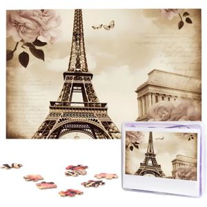 PUZZLE Puzzle Vintage Paris Tour Eiffel Papillon Puzzle P