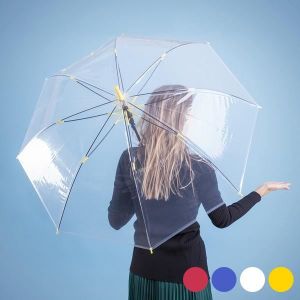 Jweweunyu Parapluie transparent automatique pour femme Maenner Sun Pluie Voiture parapluie compact pliable coupe-vent style parapluie transparent bord blanc