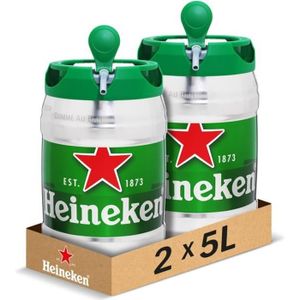 BIERE Heineken - Bière blonde 5° - 2 fûts de 5L