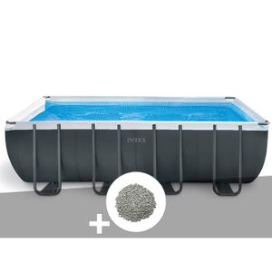 PISCINE Kit piscine tubulaire Intex Ultra XTR Frame rectangulaire 5,49 x 2,74 x 1,32 m + 20 kg de zéolite