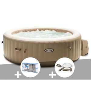 SPA COMPLET - KIT SPA Spa gonflable Intex PureSpa Sahara rond Bulles 6 places - Beige