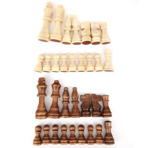 JEU SOCIÉTÉ - PLATEAU Pièces d'échecs en bois, ensemble de 32 pièces d'é