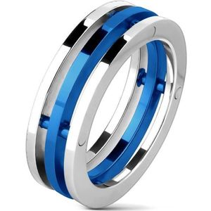Bague Alliance TRIO 3 ANNEAUX LARGE en ACIER NEUF T 68