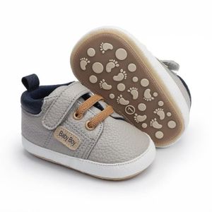 Garçons bébé-en cuir véritable semelle souple chaussures de bébé-bleu sport design 