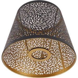 ABAT-JOUR Omabeta abat-jour tambour Abat-jour en métal E26 E27 style arbre forestier ajouré en fer décoratif avec motif doré deco seul