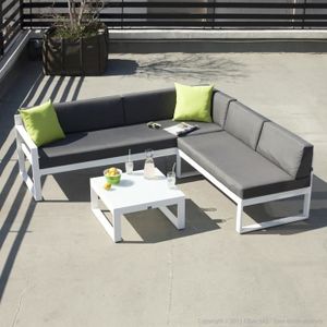 Salon De Jardin Bas 5 Places Canape D Angle Table Basse En