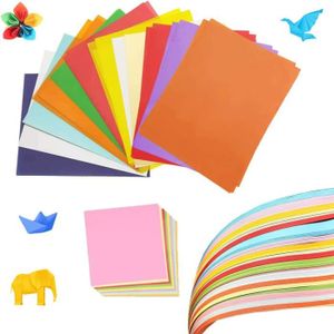 JEU DE ORIGAMI Cous 100 feuilles Papier Cartonné Couleur A4 Papier Origami Double Page DIY Artisanat Décoratif avec 10 Packs Origami Fait Main265