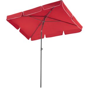PARASOL TECTAKE Parasol VANESSA Rectangulaire inclinable Réglable en hauteur 200 cm x 125 cm x 235 cm en Aluminium - Rouge Bordeaux