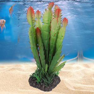 DÉCO VÉGÉTALE - RACINE Vvikizy Plante de cactus en plastique Simulation en plastique Cactus plante Terrarium Reptiles Habitats animalerie substrat