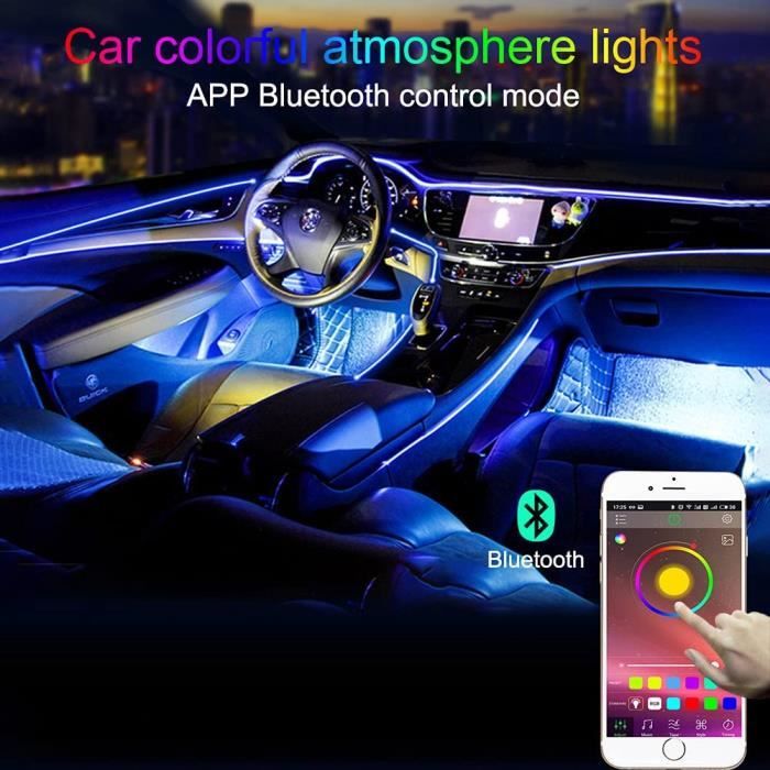 TABEN Voiture décoration intérieure atmosphère lumière RGB télécommande  contrôleur kit d'éclairage intérieur de Voiture avec 8 Couleurs, étanche,  Bande néons d'ambiance pour Voiture 1W DC12V : : Auto et Moto