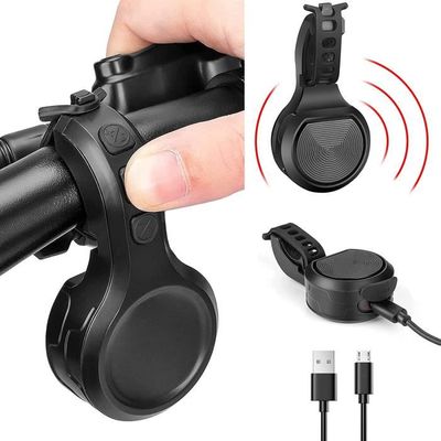Klaxon De Vélo électrique 120 DB - Rechargeable Ou à Piles - Étanche - Installation Sans Outil - 5 Modes De Son