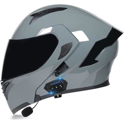 Casque de moto modulable double lentilles casque Bluetooth de sécurité  hommes casque de scooter femmes, Griffin rose