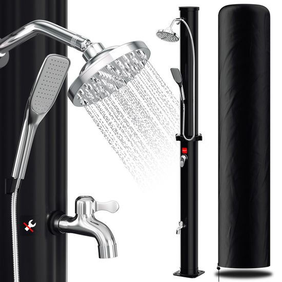 Douche Solaire 40L De Jardin - Pompe à Eau Solaire - Température Réglable Jusqu'à 60° - Sans Électricité