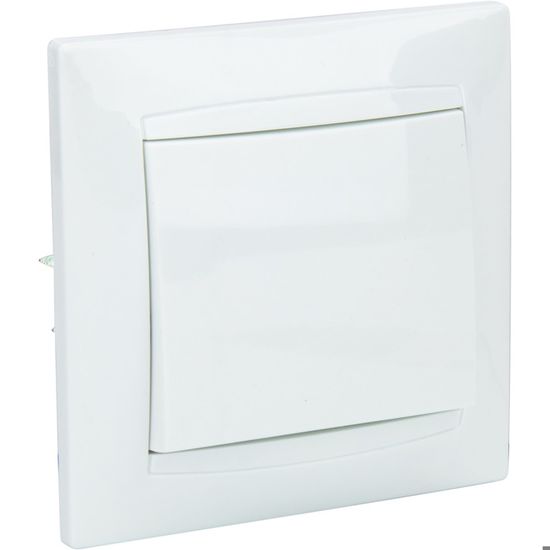 Bouton Poussoir à Voyant Encastré Zyna - Blanc, 6A 250V, IP20 | Pour Boîte Standard, Installation Facile