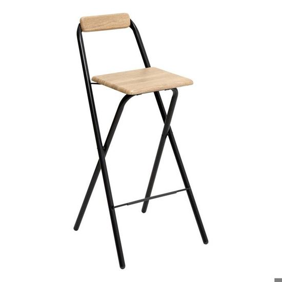 Chaise de bar pliante Effêt chêne naturel Louna Atmosphera Lot de 2