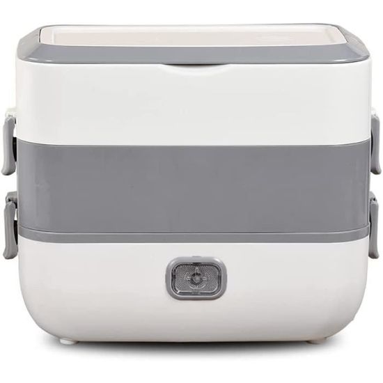 TRAVELISIMO Capacité Extra Large 1,8L Gamelle Chauffante 80W Lunch Box Chauffante, 12/24/220V Boite Repas, Acier Inoxydable Chauffe Plat Electrique, Lunch Box Isotherme Pour Voiture/Camion