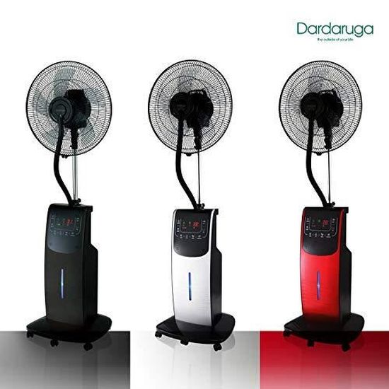 Dardaruga WFD Ventilateur numérique avec pulvérisateur à eau argent 