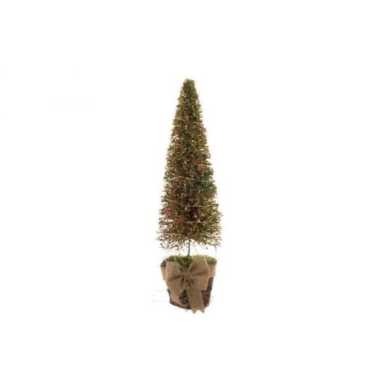 Sapin de Noël artificiel lumineux en osier rotin 65 cm Cdiscount Maison