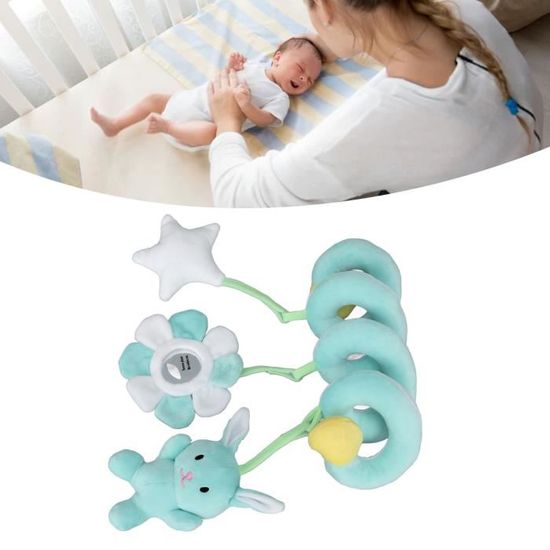 Jouet En Spirale Pour Poussette – Avec Musique Et 4 Mini Peluches Suspendues – 0-3 Ans – éléphant Gris Ou Renard Coloré
