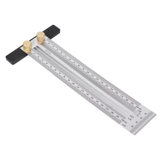 Règle De Poche Flexible Aluminium Noir - Outil Précis Marquage Menuiserie Avec Arrêt Coulissant, Ultra-Portable