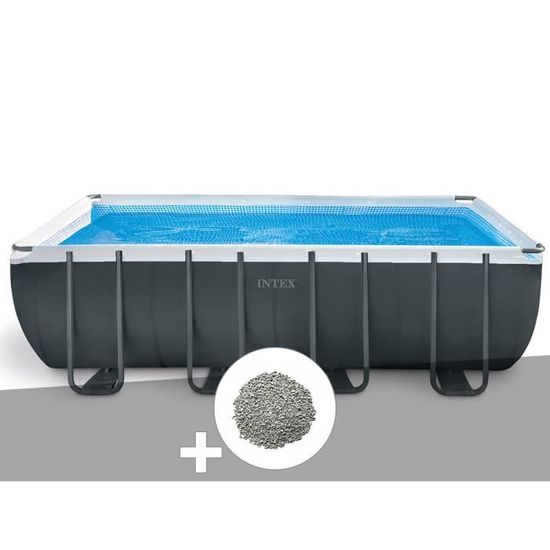 Kit piscine tubulaire Intex Ultra XTR Frame rectangulaire 5,49 x 2,74 x 1,32 m + 20 kg de zéolite
