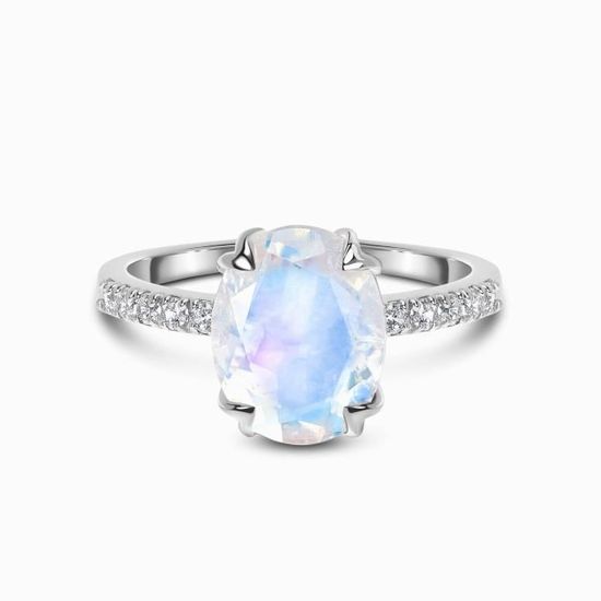 Bague Femme Plaqué Argent Avec Topaze Rose Et Blanche - Taille 7 - Style Fashion R703