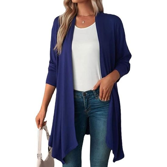 SECRETEYARD Cardigan Court En Tricot à Manches Longues Ouvert Sur Le Devant Pour Femme, Kaki, Grand