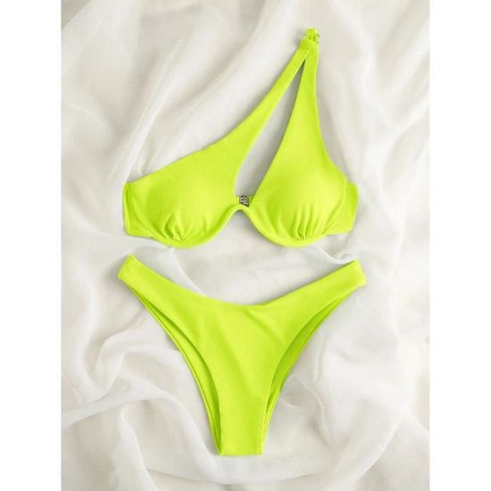 MAILLOT DE BAIN,Bikini en crochet pour femmes, micro maillot de bain 2 pièces tricoté à la main