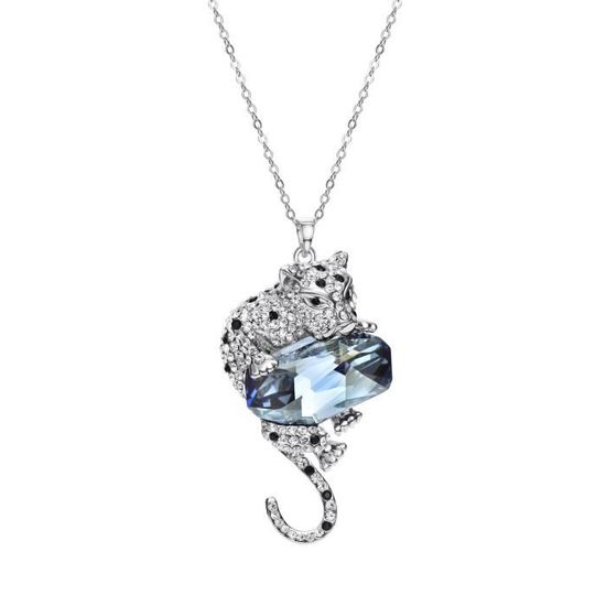 Collier Panthère Articulé En Métal Doré Et Strass - Occasion En Bon état