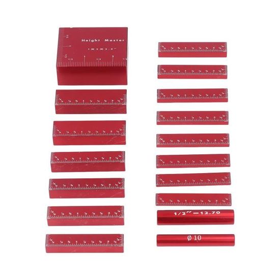 Cikonielf Kit de blocs de jauge de hauteur 7 pièces ensemble de blocs de jauge en alliage d
