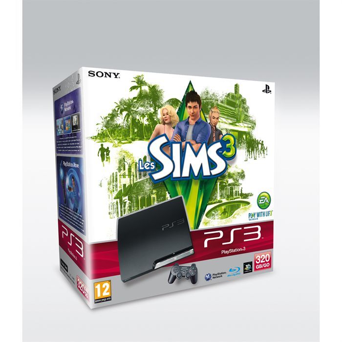 Pack PS3 Slim 320 Go Noire - Les Sims 3